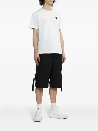 Comme Des Gar&ccedil;ons Black Heart-Embroidered T-Shirt - White