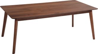 Beliani Mesa De Comedor Chapada Nogal Oscuro 200 X 100 Cm Patas Inclinadas Cocina Madox