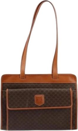 Celine Pre-owned Vintage Canvas Tote Bag - Dames - Vintage Shopper - Bruin - ONE Size - Vintage