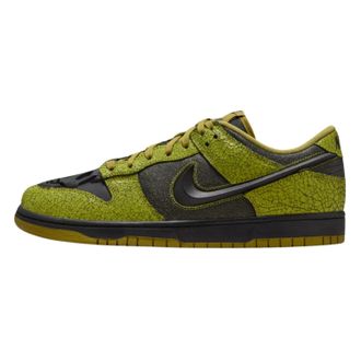 Nike Nike Mens Dunk Low Retro Shoes, Bright Cactus, Black, Green Curry, 6.5