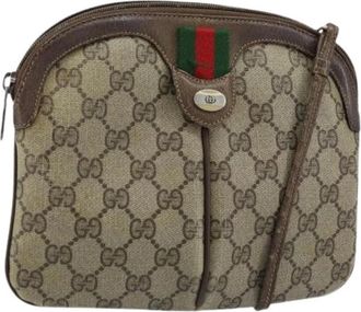 Gucci Pre-owned Vintage Schoudertas - Dames - Vintage Schoudertas - Beige - ONE Size - Leer - Vintage