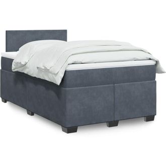vidaXL Cama Box Spring Con Colch&oacute;n Terciopelo Gris Oscuro 120x190 Cm Vidaxl