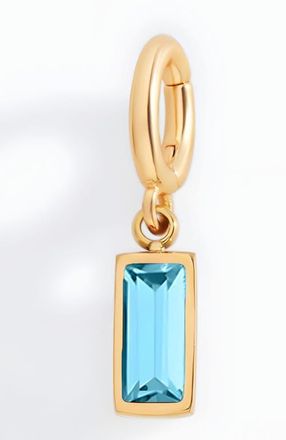 Mint & Lily Dainty Baguette Birthstone Charm in March Aquamarine at Nordstrom