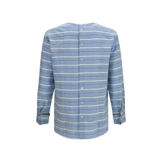 Prada Striped Cotton Shirt - Blue