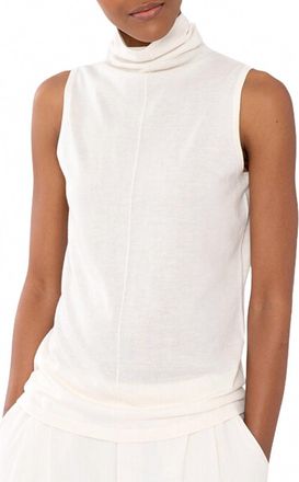 Kinross Cashmere Womens Seamed Funnel Top In Ivory