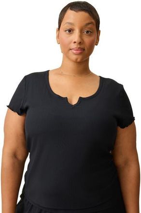 Kindred Bravely Ribbed Modal Notched Nursing T-Shirt in Black at Nordstrom, Size X-Large