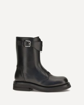 Alexander McQueen Leather Boots Female 38.5