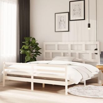 vidaXL Vidaxl - Estructura De Cama Madera Maciza De Pino Blanca 200x200 Cm