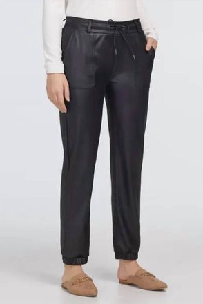 Tribal Betsy Faux Leather Jogger In Black