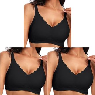 Generic Jelly Bra Sports Bras Women 3 Pack 2 Pack Non Wired Support Full Coverage Wireless Push Up Soft Everyday Seamless Bras Comfort Jelly Bra Sports Lightw