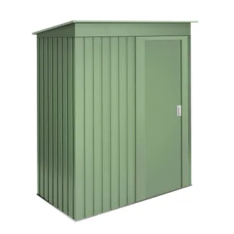 Wasabi Wasabi - Armario Met&aacute;lico De Jard&iacute;n 1,39m2 Neat Green - 86x162x181cm - Puerta Corredera - Techo Inclinado - Color Verde