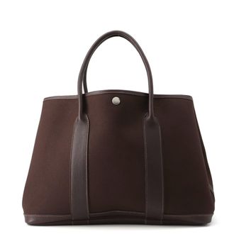 Herm&egrave;s Marron Toile Officier Tote Bag (Pre-Owned)