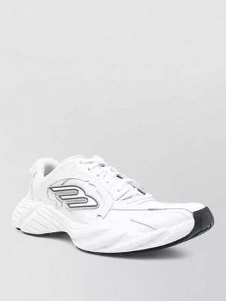 Balenciaga lace up leather sneakers rubber sole stitching