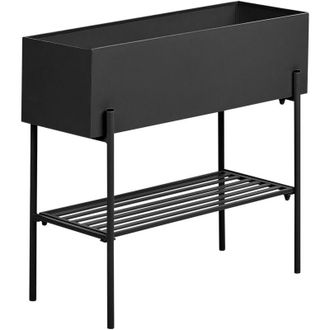 Beliani Elevated Plant Pot VINCA Metal 70 cm Black