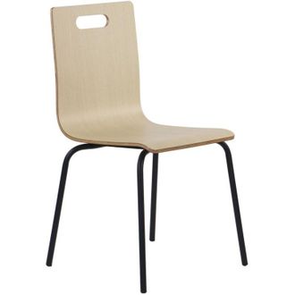 OEM Silla De Contrachapado Natural Con Estructura Negra. Modelo Werdi A