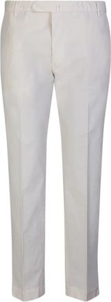 Dell'Oglio Klassieke witte broek - Heren - Nette broeken - Wit - XL - Katoen - Broeken