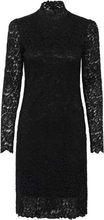 Saint Tropez Elegante Zwarte Kant Jurk - Dames - Korte kleedjes - Zwart - S - Katoen - Kleedjes