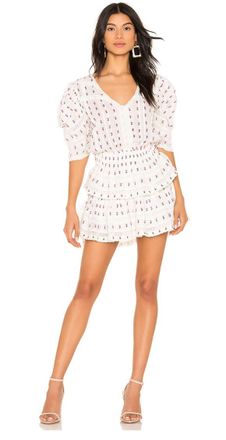 LoveShackFancy White Floral Print Marissa Dress Size XS