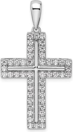 Diamond2Deal 14k Gold Lab Grown Diamond Cross Pendant (1ct, VS, D-E)