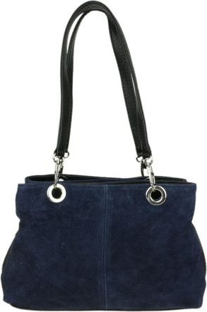 Girly HandBags Girly HandBags Italian Suede Leather Shoulder Bag - Navy(Size: W 30, H 20, D 10 cm (W 12, H 8, D 4 inches))