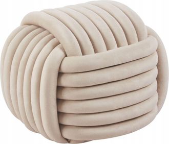 OEM Pouf Beige In Tessuto Intrecciato Poggiapiedi Seduta 50x50cm Quadrato Velluto