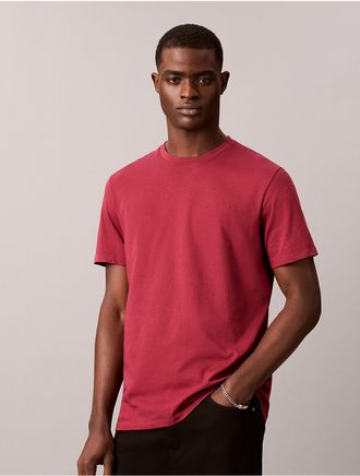 Calvin Klein Mens Liquid Touch Crewneck T-Shirt - Red - 2XL