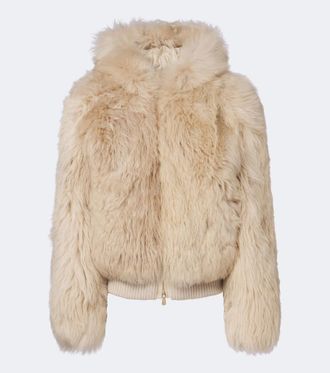 Eleventy Giacca in shearling con cappuccio