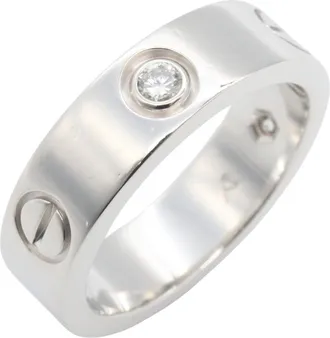 Cartier Silver Clear White Gold (18K) Band Ring (Pre-Owned)