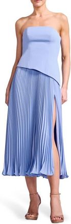 Dress The Population Kacey Strapless Midi Dress in Sky at Nordstrom, Size Xx-Small