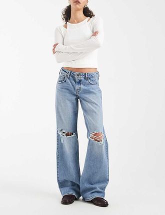 Levi's Jeans ampi e bassi blu medio con strappi