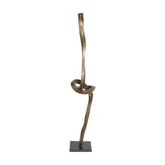 The Libra Company Charlie Textured Abstract Sculpture - Aluminium - L30 x W30 x H158 cm in Bronze