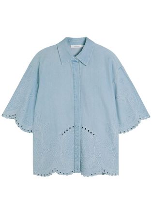Zimmermann Daylight Embroidered Denim Shirt - 4 (UK 16 / XL)