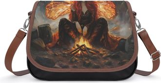 Generic Moon Bonfire Wings Beauty Small Womens Crossbody Bags Shoulder Handbag with Adjustable Strap for Travel