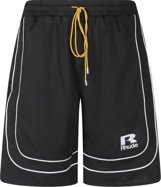 Rhude Baggy Mesh Basketball Shorts - Heren - Korte Broeken - Zwart - M - Polyester - Korte Broeken