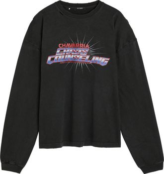 Willy Chavarria Crisis Counselling Printed Cotton T-shirt - Black - L