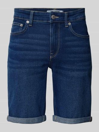 Only & Sons Regular Fit Jeansshorts aus Baumwoll-Mix in Jeansblau, Gr&ouml;&szlig;e M