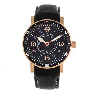 Shield Gilliam Quartz Black Dial Black Leather Mens Watch SLDSH100-4