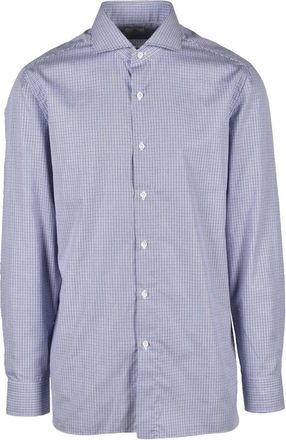 LUIGI BORRELLI NAPOLI Cotton Shirt - White/Blue