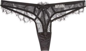 Fleur du Mal Sophie Lace Thong in Black at Nordstrom, Size 2