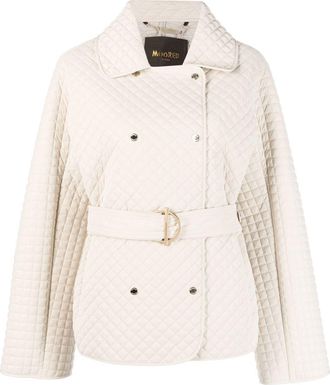 Moorer double-breasted quilted jacket - women - Polyester/Polyester/Polyamide - 40 - Neutrals
