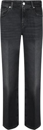 7 For All Mankind Calie Straight Ankle Jeans - Dames - Regular Fit Jeans - Zwart - W29 - Katoen - Jeans