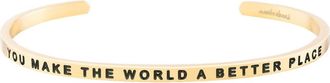 Mantra You Make The World A Better Place bracelet in Outside - Yellow Gold at Nordstrom