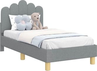 vidaXL Estructura De Cama Para Ni&ntilde;os Peque&ntilde;os Con Cabecera Gris Claro Vidaxl