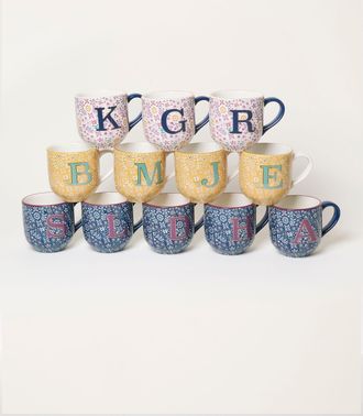 Fat Face FatFace Multi Alphabet Floral Mug