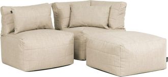 Icon Brand Sof&aacute; modular de jard&iacute;n de 3 plazas en tejido, beige