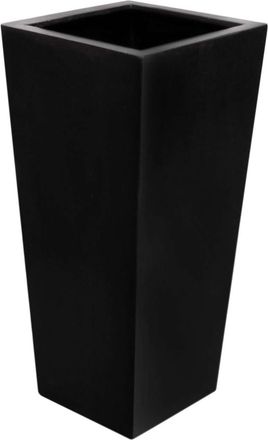PRIMROSE Polystone Outdoor Weatherproof Tall Black Flared Square Planter 91cm