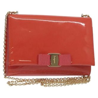 Ferragamo Pre-owned Cross Body Bags, female, Orange, Size: ONE SIZE Pre-owned Leather Crossbody Bag