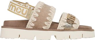 Mou Metallic leren sandalen - Dames - Sandalen - Beige - 38 EU - Leer - Schoenen