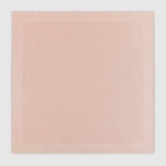 Gucci GG Cotton Silk Jacquard Shawl, Pink