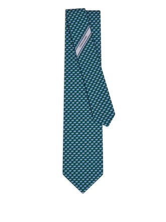 Ferragamo Zijden stropdas met print - Groen